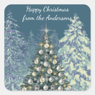 Winter Wonderland Christmas Square Sticker
