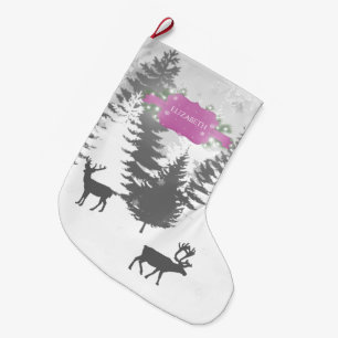 Winter Wonderland Christmas Stocking - Magenta