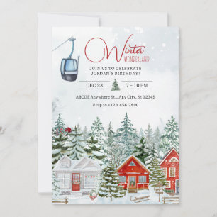 Winter wonderland christmas story invitation