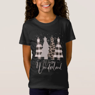 Winter Wonderland Christmas Tree Buffalo Plaid Leo T-Shirt