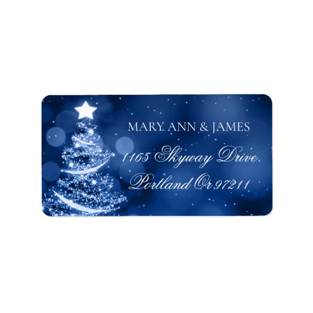 Winter Wonderland Christmas Wedding Address Label (Front)