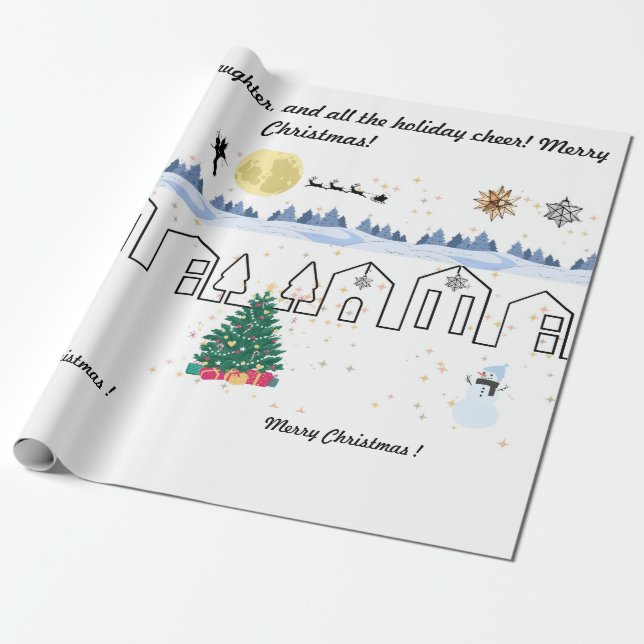 Winter wonderland christmas wrapping paper (Unrolled)