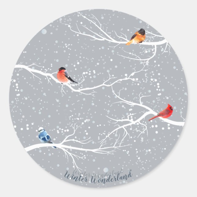 Winter Wonderland Classic Round Sticker (Front)