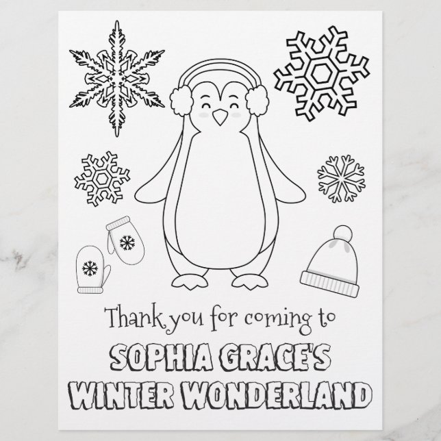 Winter Wonderland Colouring Page | Colouring Sheet (Front)