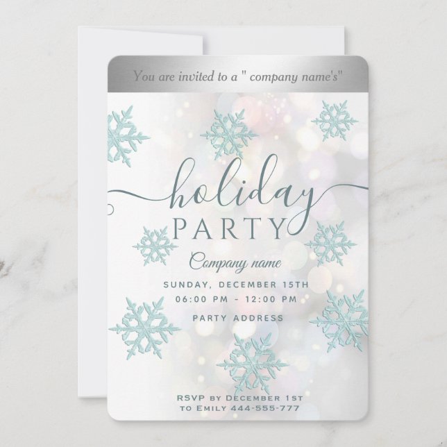 Winter wonderland corporate Holiday party Invitation (Front)
