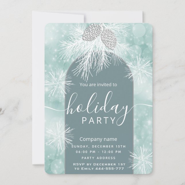 Winter wonderland corporate Holiday party   Invitation (Front)