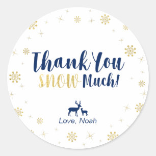 Winter wonderland, Custom Gold Thank You Sticker