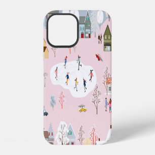 Winter wonderland: cute village pattern iPhone 12 case