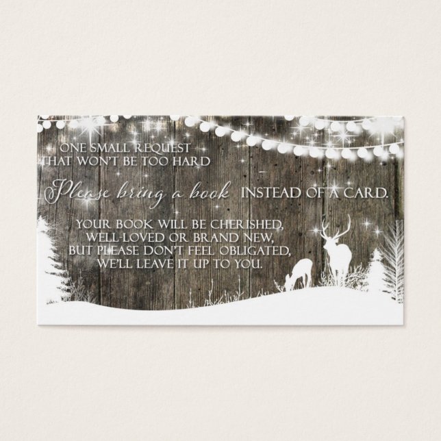 Winter Wonderland Deer & Lights Book Card (Front)