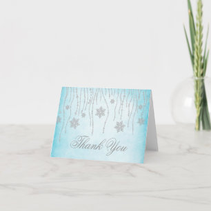 Winter Wonderland Diamond Snowflakes Thank You Card