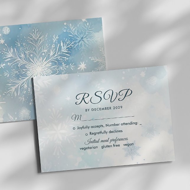 Winter Wonderland Dusty Blue RSVP Card (Creator Uploaded)