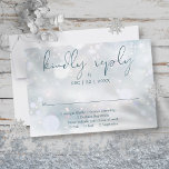 Winter Wonderland Elegant Script Snow Wedding RSVP Card<br><div class="desc">Featuring elegant typography and delicate snowflakes falling across your RSVP message,  special date,  and details on a winter frost background. Designed by Thisisnotme©</div>