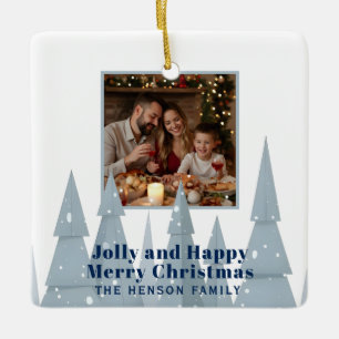 Winter Wonderland Family Photo Christmas Ceramic Ornament