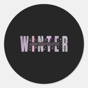 Winter Wonderland Festive Tygraphy Art Toddler T S Classic Round Sticker