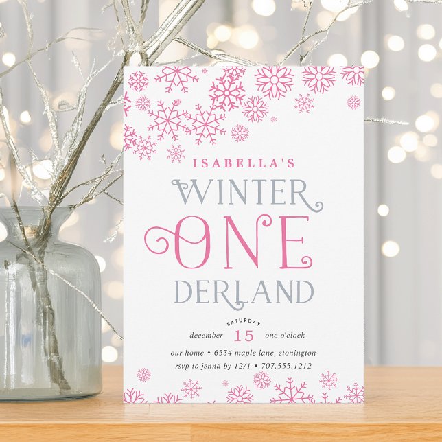 Winter Wonderland First Birthday Party Invitation (Creator Uploaded)