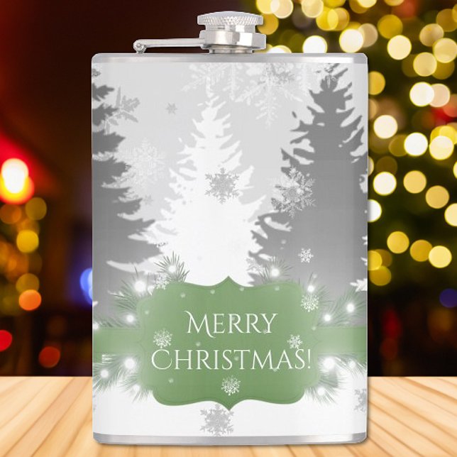 Winter Wonderland Flask - Green (Green Winter Wonderland Flask)
