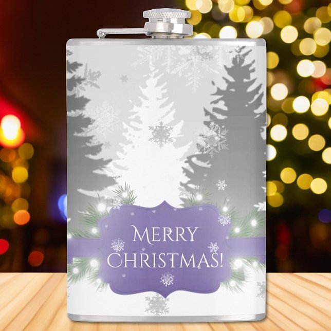 Winter Wonderland Flask - Purple (Purple Winter Wonderland Flask)