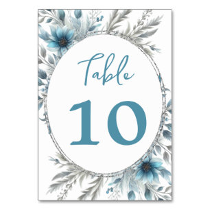 Winter Wonderland Floral Table Number