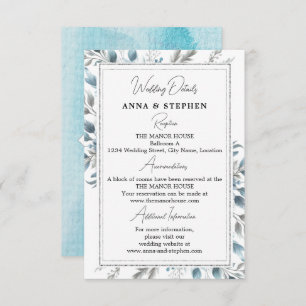Winter Wonderland Floral Wedding Details Enclosure Card