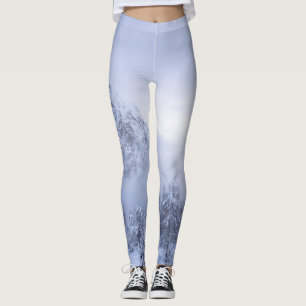 Winter wonderland, fog, spruce forest and mountain leggings