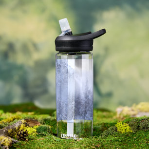 Winter wonderland, fog, spruce forest and mountain water bottle