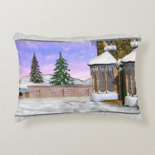 Winter Wonderland Folk Art Decorative Cushion