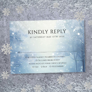 Winter Wonderland Forest Wedding RSVP Card