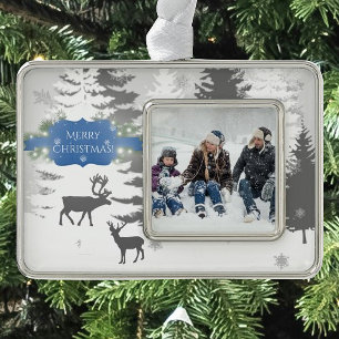 Winter Wonderland Framed Ornament - Blue