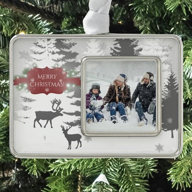 Winter Wonderland Framed Ornament - Red (Red Winter Wonderland Framed Ornament)
