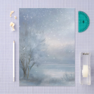Winter Wonderland Frosted Lake Snowy Forest Tissue Paper