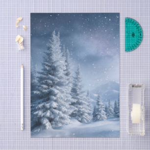 Winter Wonderland Frosted Trees Snowy Forest Tissue Paper