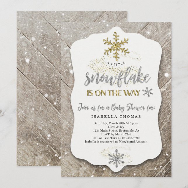 Winter Wonderland Gender Neutral Baby Shower Invitation (Front/Back)