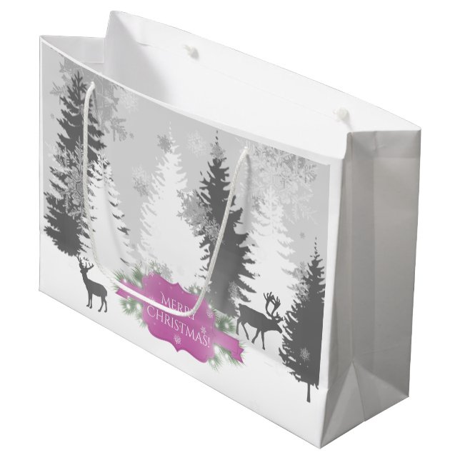Winter Wonderland Gift Bag - Magenta (Front Angled)