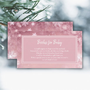 Winter Wonderland Girl Baby Shower Books for Baby Enclosure Card