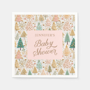 Winter Wonderland Girl Baby Shower Napkin
