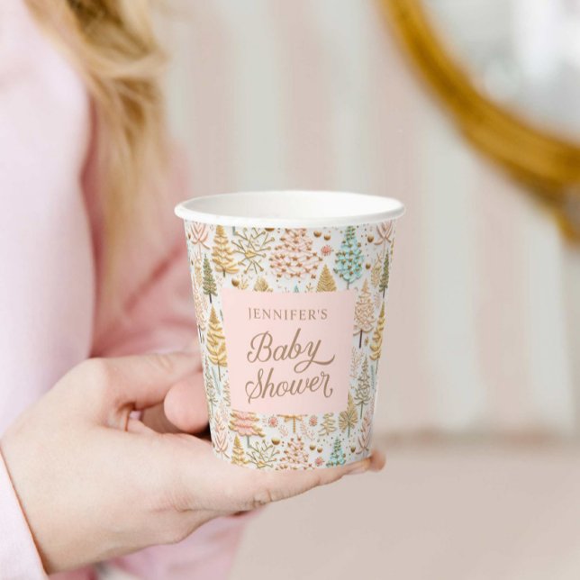 Winter Wonderland Girl Baby Shower Paper Cups (Winter Girl Baby Shower paper cups)