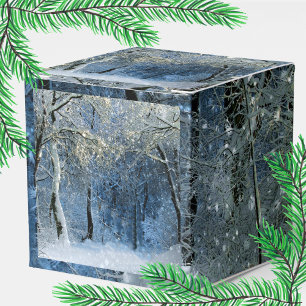 Winter Wonderland Glittery Snow Forest Favour Box