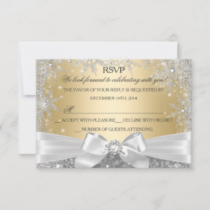 Winter Wonderland Gold RSVP Card