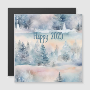 winter wonderland  - Happy 2025 magnetic card