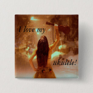 Winter wonderland, I love my, ukulele! 15 Cm Square Badge