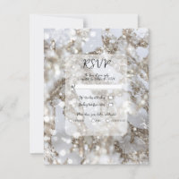 Winter Wonderland Icicle Glitz Wedding RSVP 