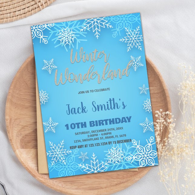 Winter Wonderland Invitations White Snow Silver (Winter Wonderland Invitations White Snow Silver)