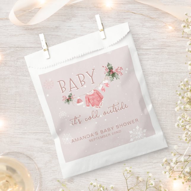 Winter Wonderland It's Cold Outside Baby Shower Favour Bags (Clipped)