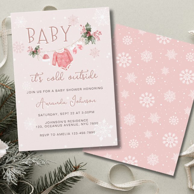 Winter Wonderland Its Cold Outside Baby Shower Invitation (Creator Uploaded)