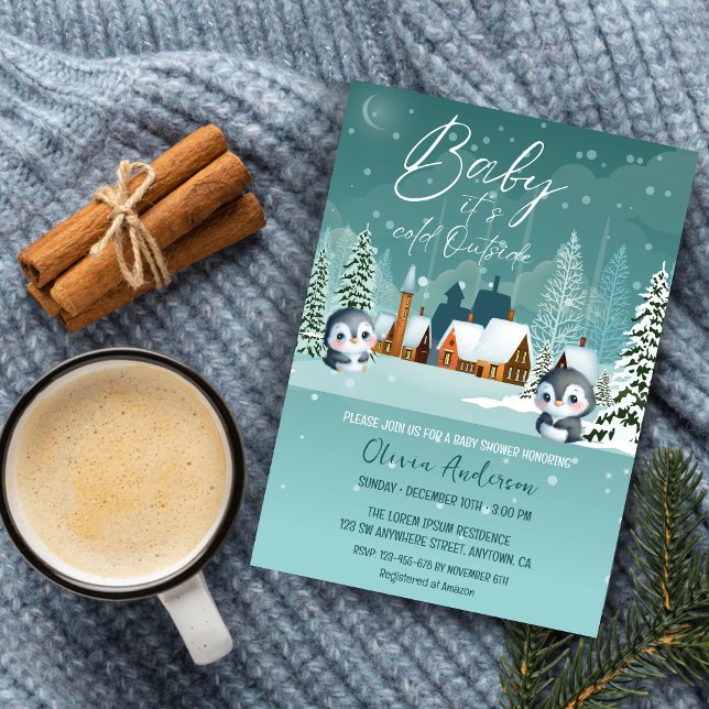  Winter Wonderland its cold outside baby shower  Invitation (Creator Uploaded)