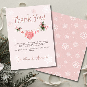Winter Wonderland Its Cold Outside Baby Shower Thank You Card