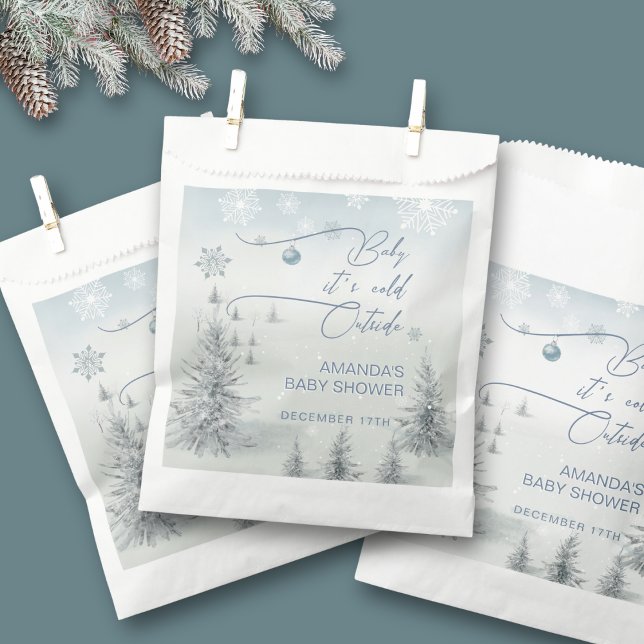Winter Wonderland Its Cold Outside Boy Baby Shower Favour Bags (Creator Uploaded)