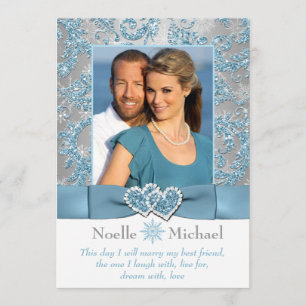 Winter Wonderland Joined Hearts PHOTO Invite