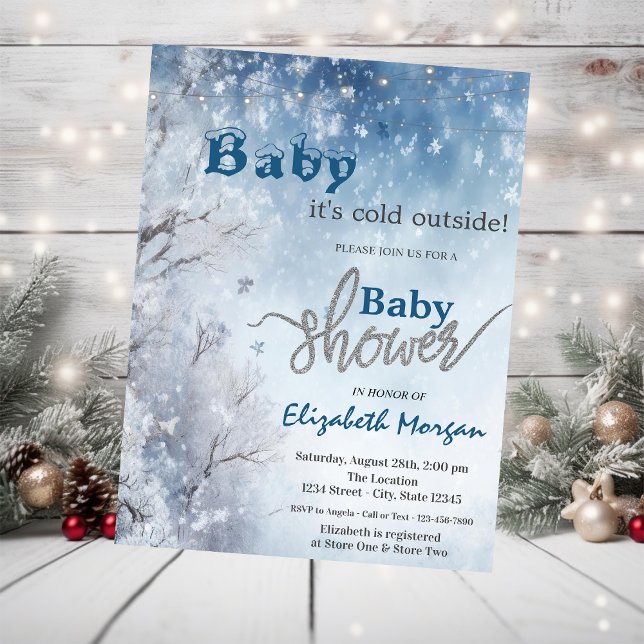 Winter Wonderland Landscape Baby Shower Invitation (Creator Uploaded)
