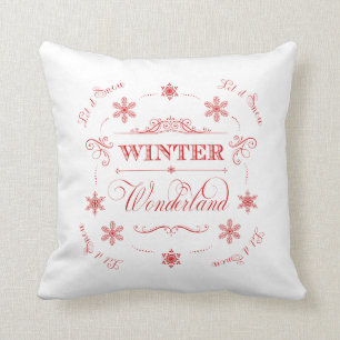 Winter Wonderland Let it Snow Christmas Holiday Cushion